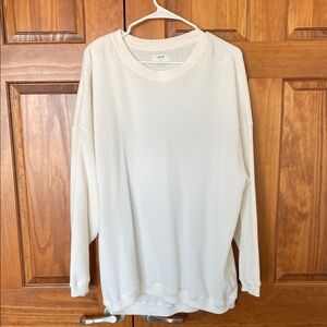 Aerie White Waffle Knit Sweater